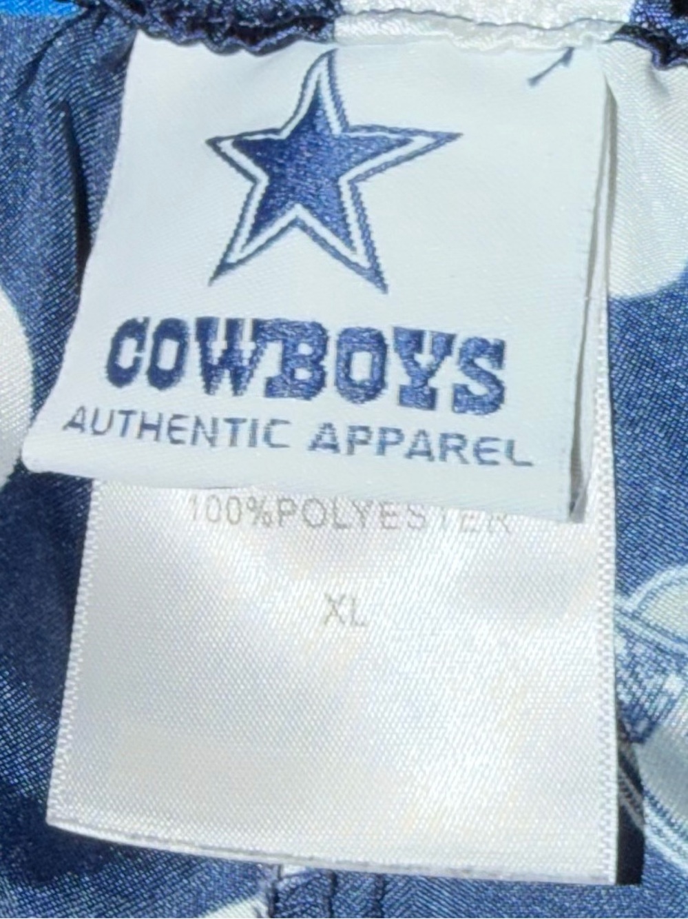 Official Dallas Cowboys Men's Pajama Pants XL Blue 100% Polyester Drawstring PJ - Picture 2 of 3